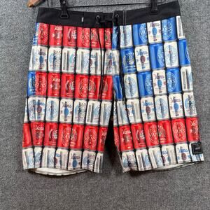 Vans Ameri-Can Swim Shorts Men's 30 4 Way Stretch Casual Patriotic Beachwear